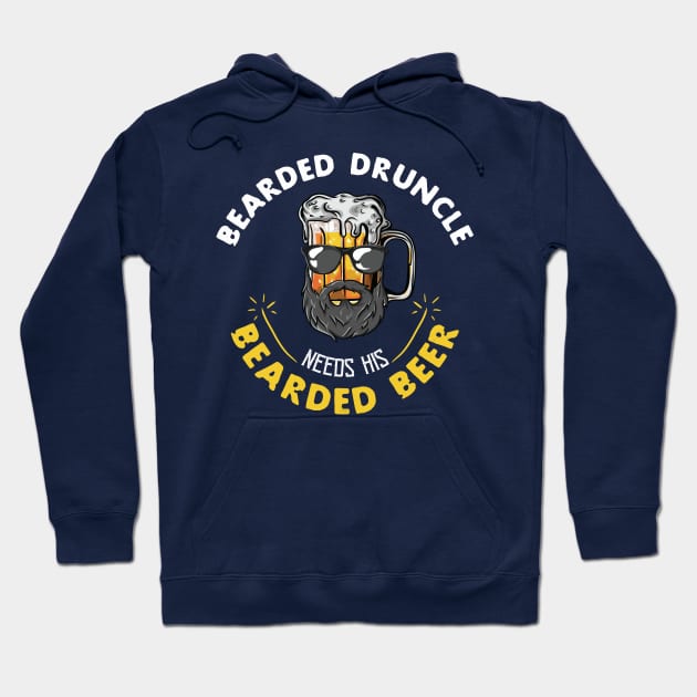 Copy of Funny Craft Beer Drunk Uncle Beard Bearded Druncle Hoodie by Freid